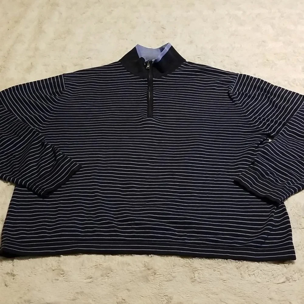 Banana Republic Pullover Sweater Mens XL Stretch Pima Cotton Striped
